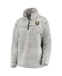 Women's G-iii 4Her by Carl Banks Gray Vegas Golden Knights Sherpa Quarter-Zip Pullover Jacket