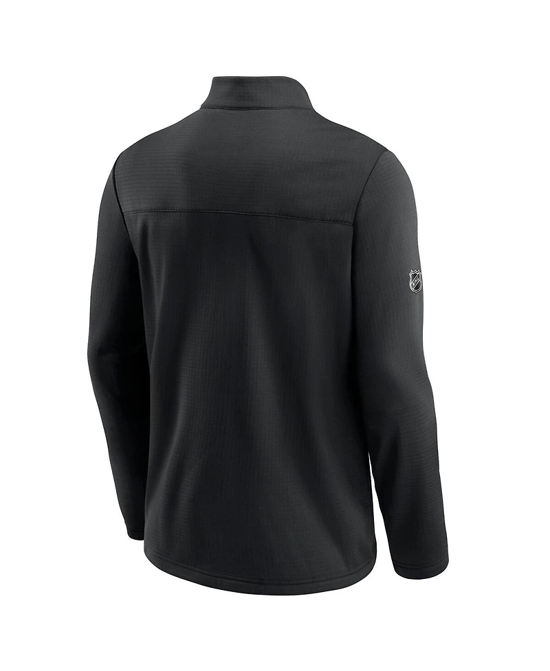 Men's Fanatics Black San Jose Sharks Authentic Pro Travel and Training Quarter-Zip Jacket