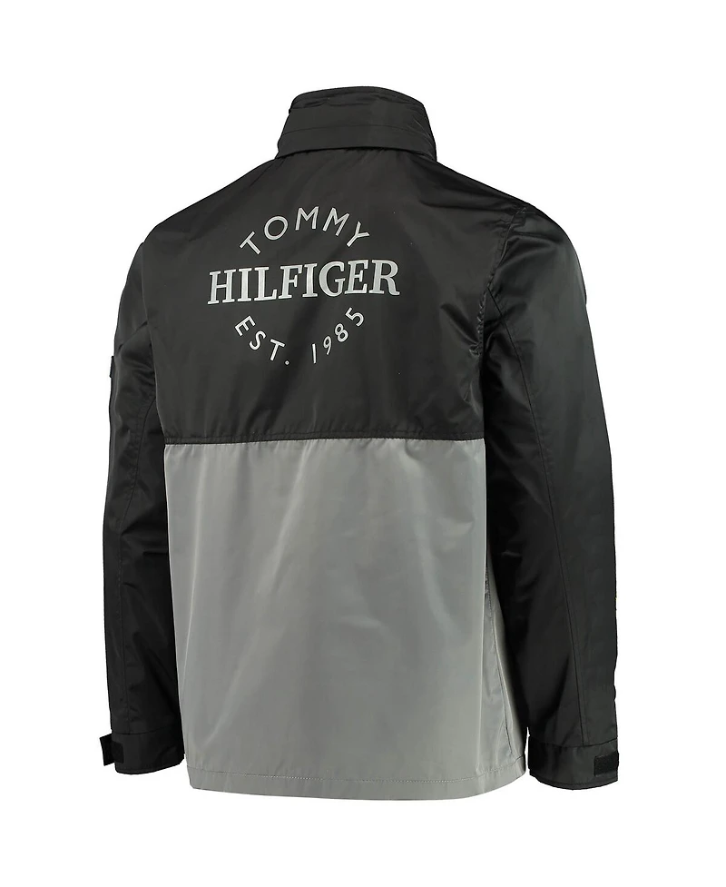 Men's Tommy Hilfiger Black, Gray Philadelphia Flyers Anorak Quarter-Zip Hoodie Jacket