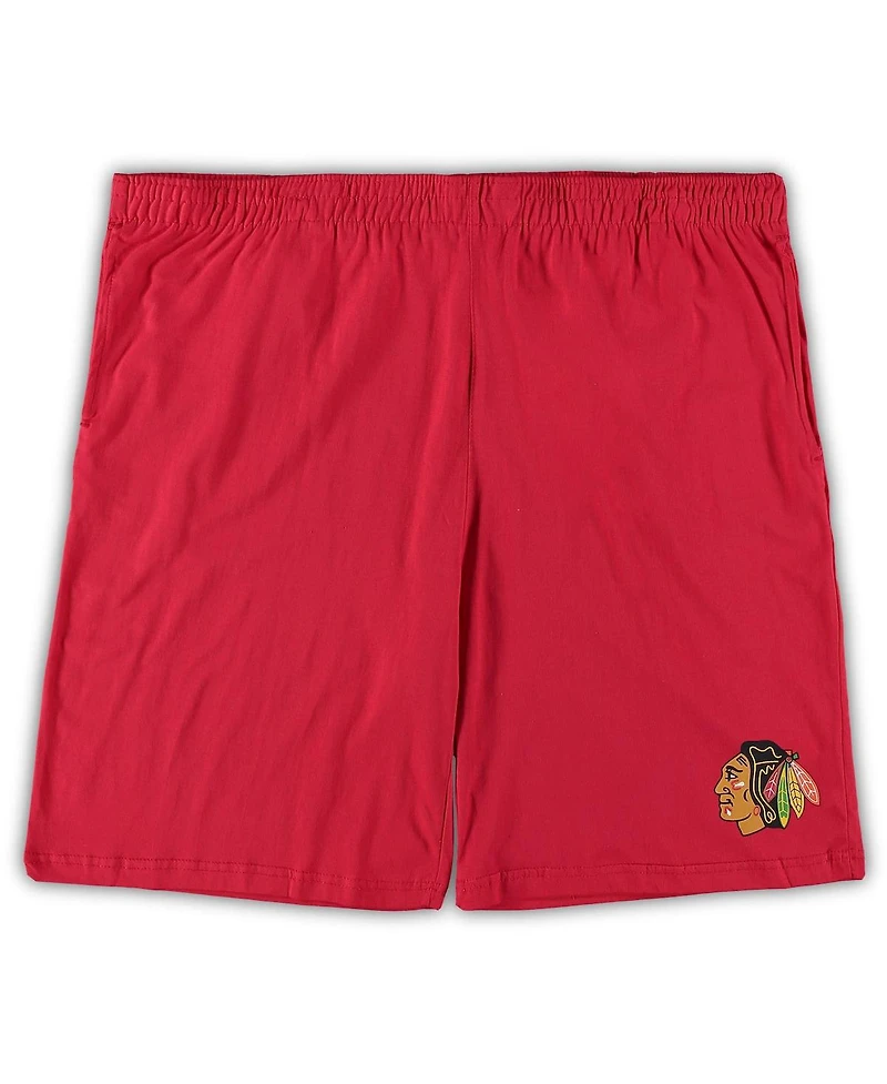 Men's Concepts Sport Red, Heathered Charcoal Chicago Blackhawks Big and Tall T-shirt Shorts Sleep Set