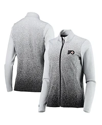Women's Antigua White, Black Philadelphia Flyers Guide Desert Dry Full-Zip Jacket
