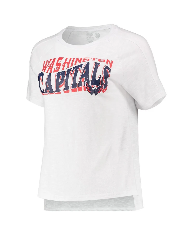 Women's Concepts Sport Red, White Washington Capitals Resurgence Slub Burnout Raglan T-shirt and Joggers Sleep Set
