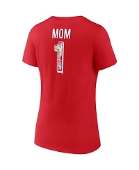 Women's Fanatics Red Washington Capitals Team Mother's Day V-Neck T-shirt