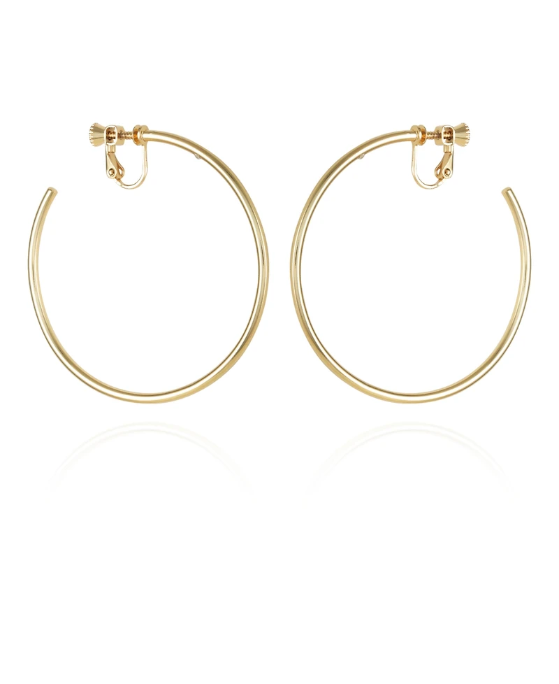 Vince Camuto Gold-Tone Clip-On Large Open Hoop Earrings