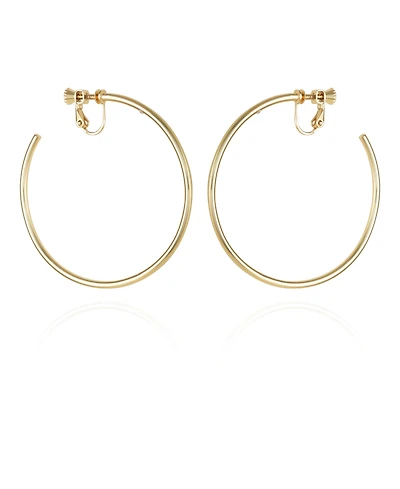 Vince Camuto Gold-Tone Clip-On Large Open Hoop Earrings