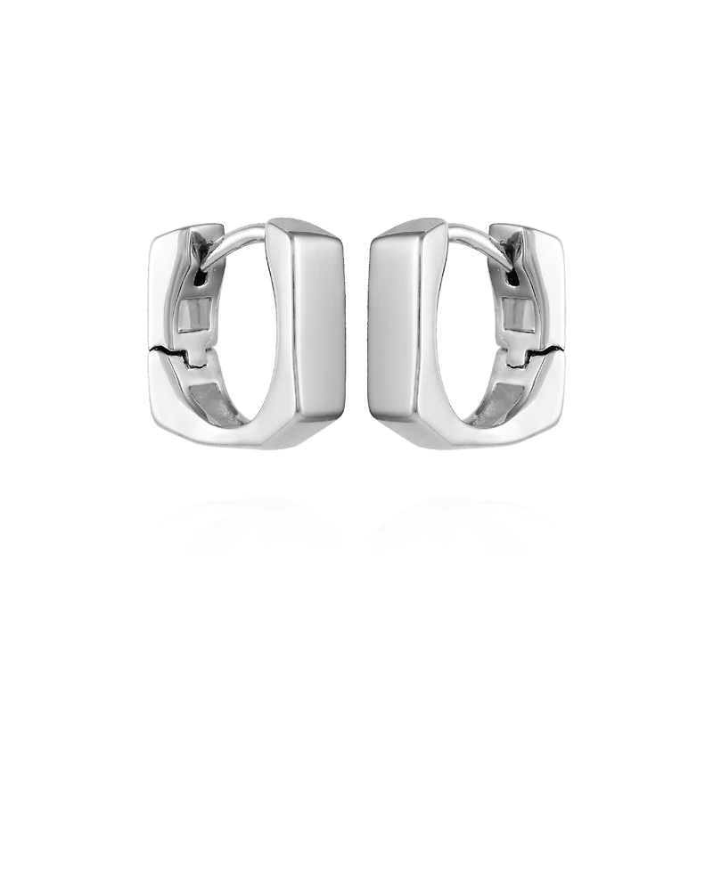 Vince Camuto Silver-Tone Square Huggie Hoop Earrings