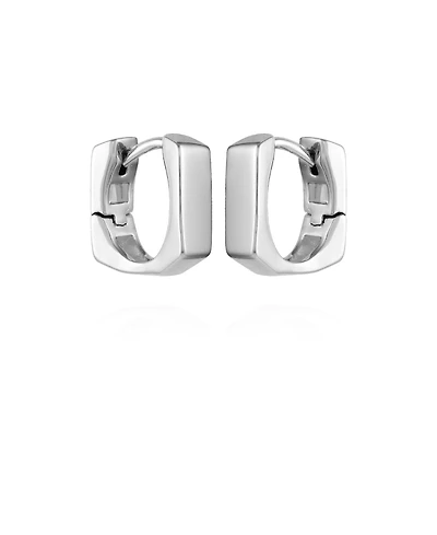 Vince Camuto Silver-Tone Square Huggie Hoop Earrings