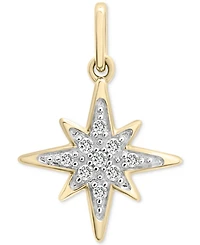Wrapped Diamond Fancy Star Charm Pendant (1/20 ct. t.w.) in 10k Gold, Created for Macy's