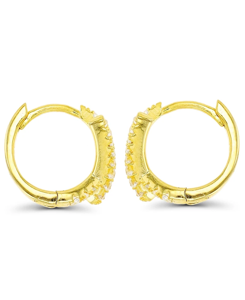 Overlapped Hoop Earrings 14K Gold Plated or Sterling Silver