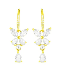 Dangling Earrings 14K Gold or Rose Plated Sterling Silver
