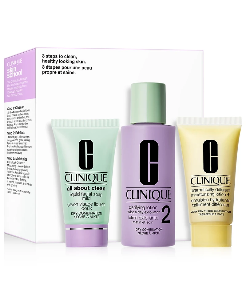 Clinique 3-Pc. Skin School Supplies Cleanse & Refresh Set