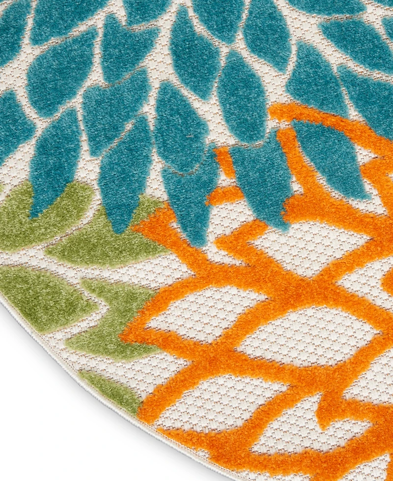 Nourison Home Aloha ALH05 4' x Round Outdoor Area Rug