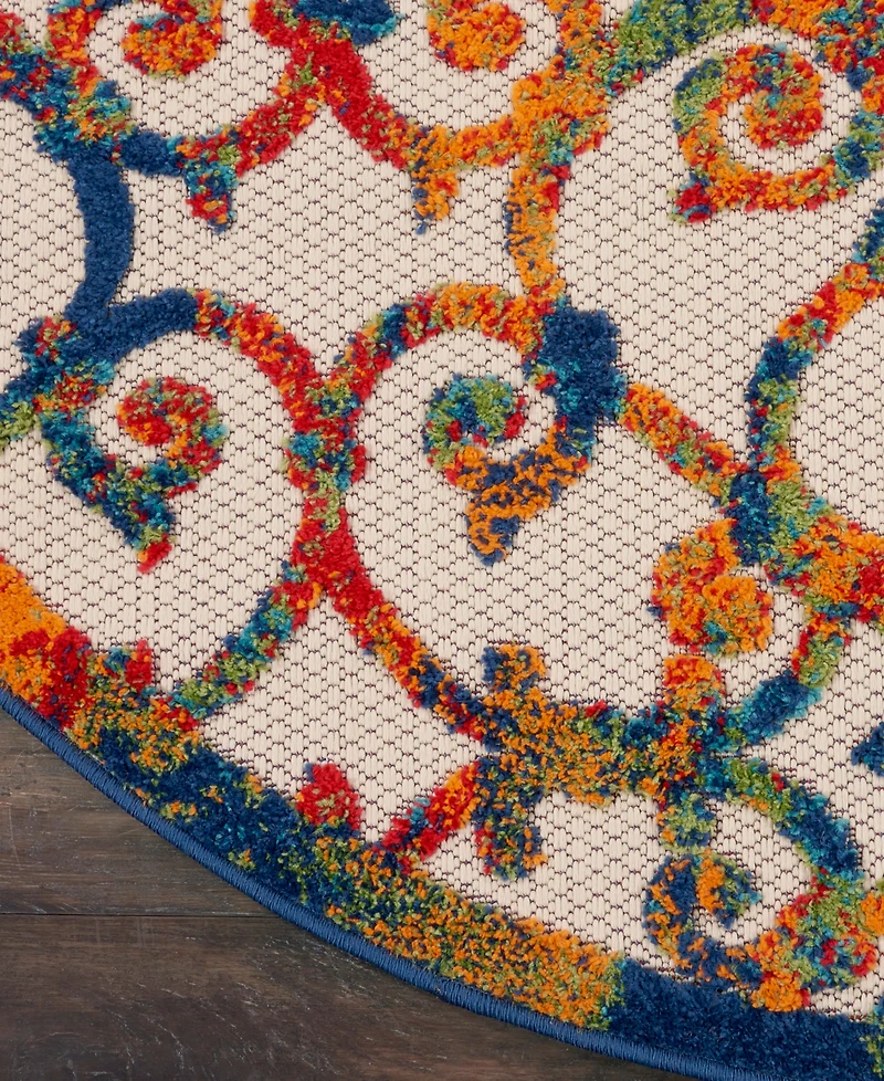 Nourison Home Aloha ALH21 5'3" x 5'3" Round Outdoor Area Rug
