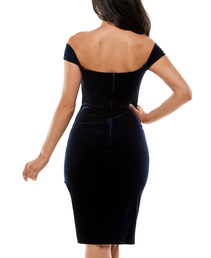 City Studios Juniors' Off-The-Shoulder Midi Dress