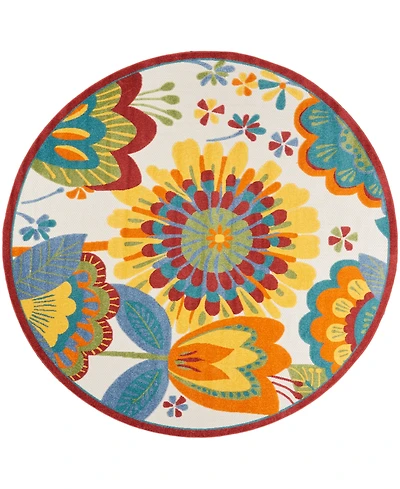 Nourison Home Aloha ALH25 7'10" x 7'10" Round Outdoor Area Rug