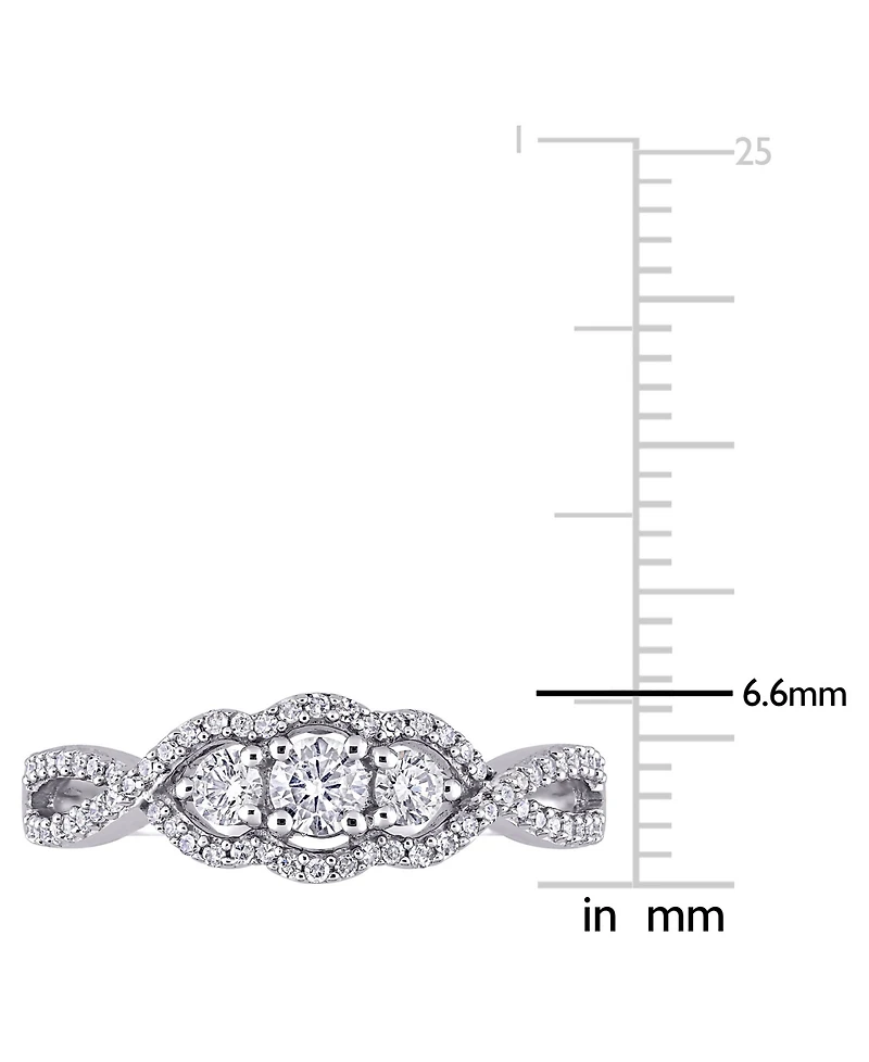 Diamond Three Stone Engagement Ring (1/2 ct. t.w.) 14k White Gold