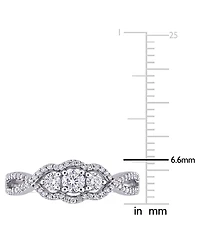 Diamond Three Stone Engagement Ring (1/2 ct. t.w.) 14k White Gold