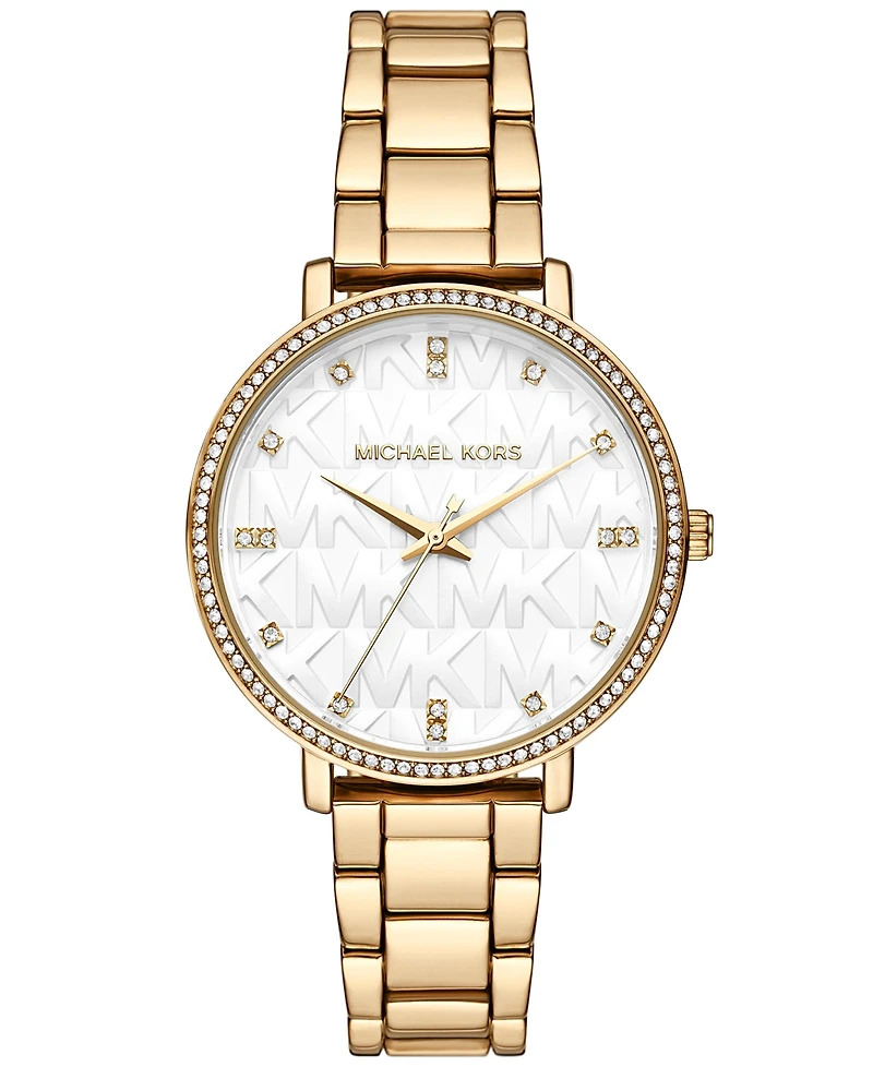 Michael Kors Women's Pyper Three-Hand Gold-Tone Bracelet Watch 38mm