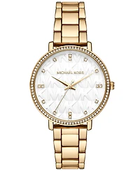 Michael Kors Women's Pyper Three-Hand Gold-Tone Bracelet Watch 38mm