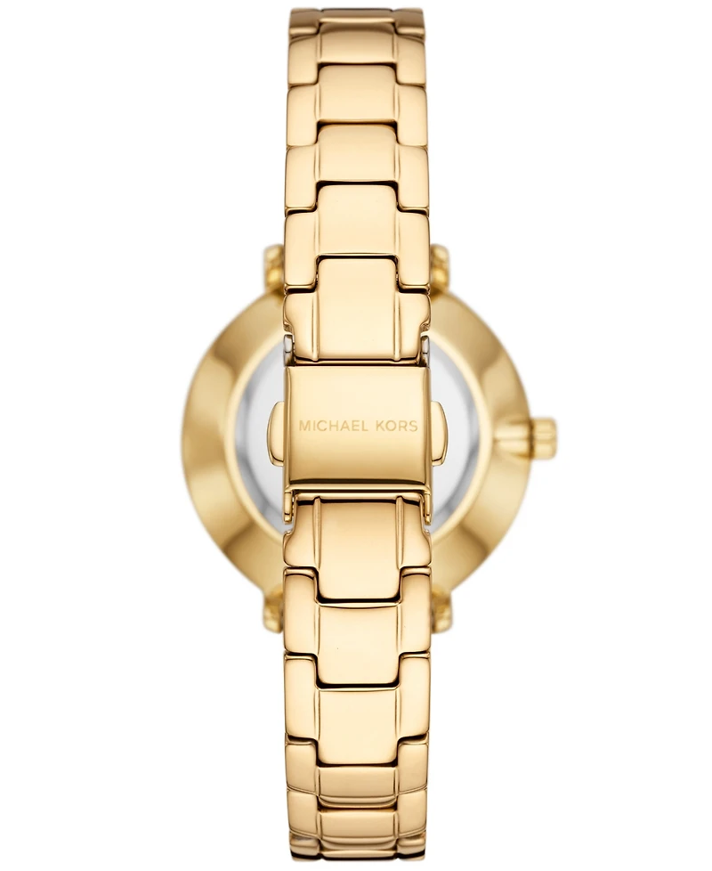 Michael Kors Women's Pyper Two-Hand Gold-Tone Stainless Steel Bracelet Watch 32mm and Earrings Set, 3 Pieces