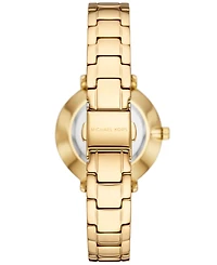 Michael Kors Women's Pyper Two-Hand Gold-Tone Stainless Steel Bracelet Watch 32mm and Earrings Set, 3 Pieces