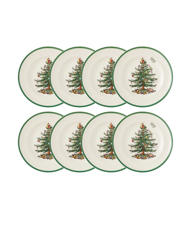 Spode Christmas Tree Dinner Plates, Set of 8