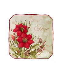Certified International Winter's Medley 4 Piece Canape Plate Set