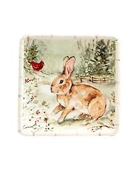 Certified International Winter's Walk 4 Piece Canape Plate Set