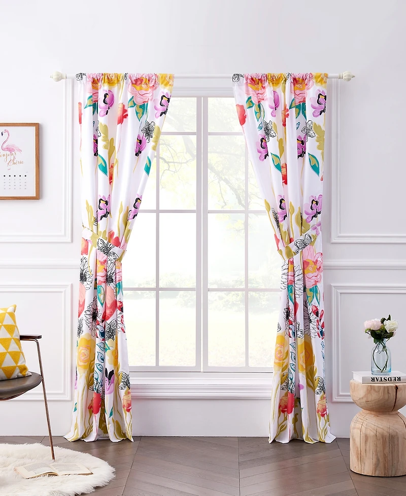 Greenland Home Fashions Watercolor Dream Window Panel Pair 84"