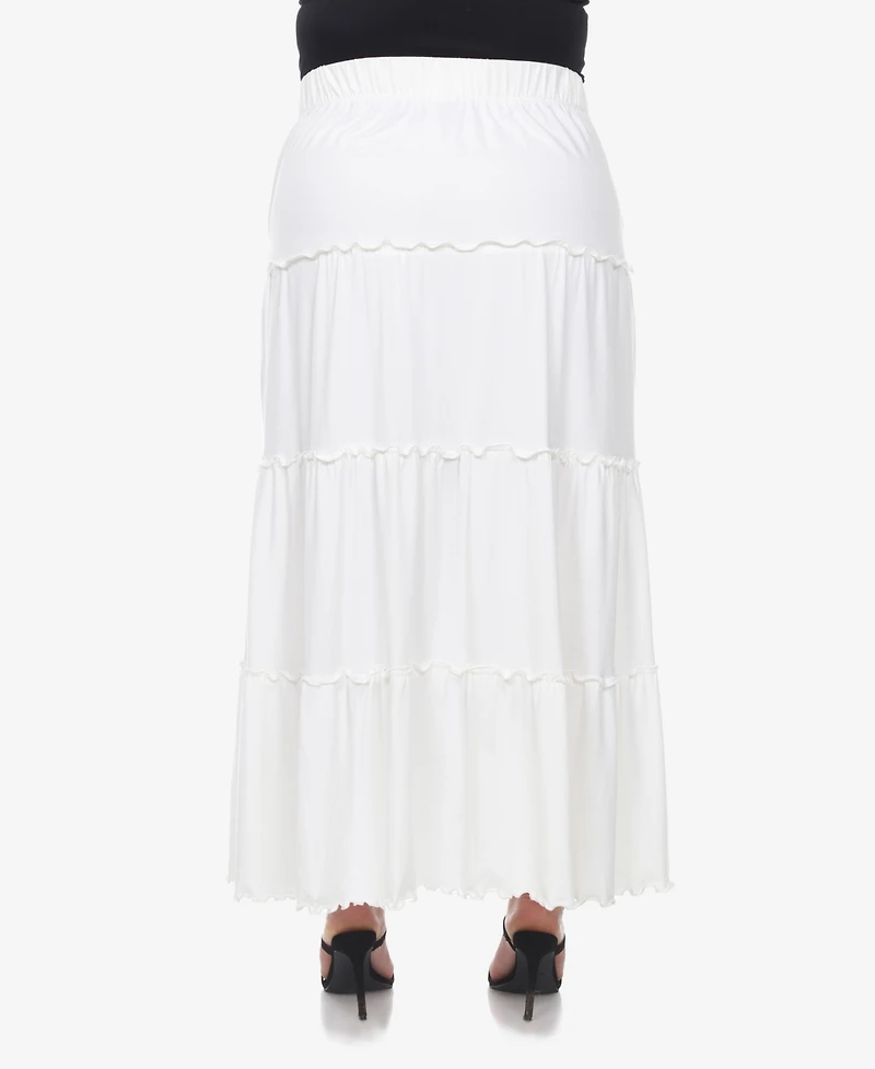 White Mark Plus Tiered Maxi Skirt