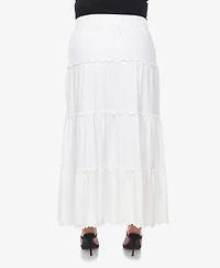 White Mark Plus Tiered Maxi Skirt