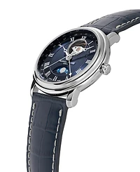 Frederique Constant Men's Swiss Automatic Classics Navy Leather Strap Watch 40mm