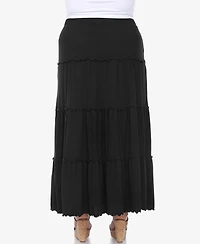 White Mark Plus Tiered Maxi Skirt