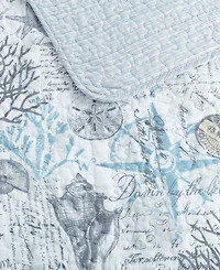 Tommy Bahama Home Beach Bliss Reversible 3 Piece Quilt Set, Full/Queen