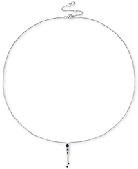 Sapphire (3/4 ct. t.w.) & Diamond (1/6 ct. t.w.) Triple Halo Lariat Necklace in Gold-Plated Silver, 16" + 2" extender (Also in Ruby & Emerald)