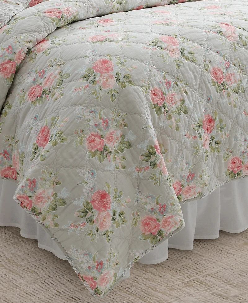 Laura Ashley Melany Cotton Reversible 3 Piece Quilt Set, King