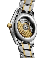 Longines Women's Swiss Automatic Master Diamond Accent 18k Gold & Stainless Steel Bracelet Watch 29mm