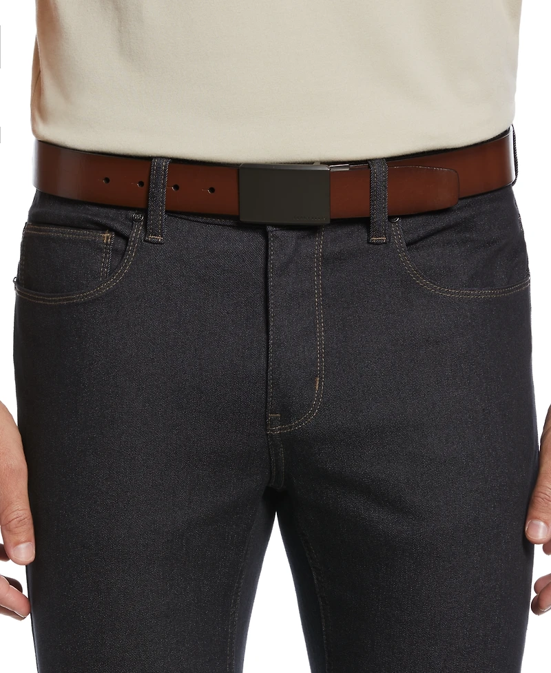 Perry Ellis Portfolio Men's Plaque Reversible Belt