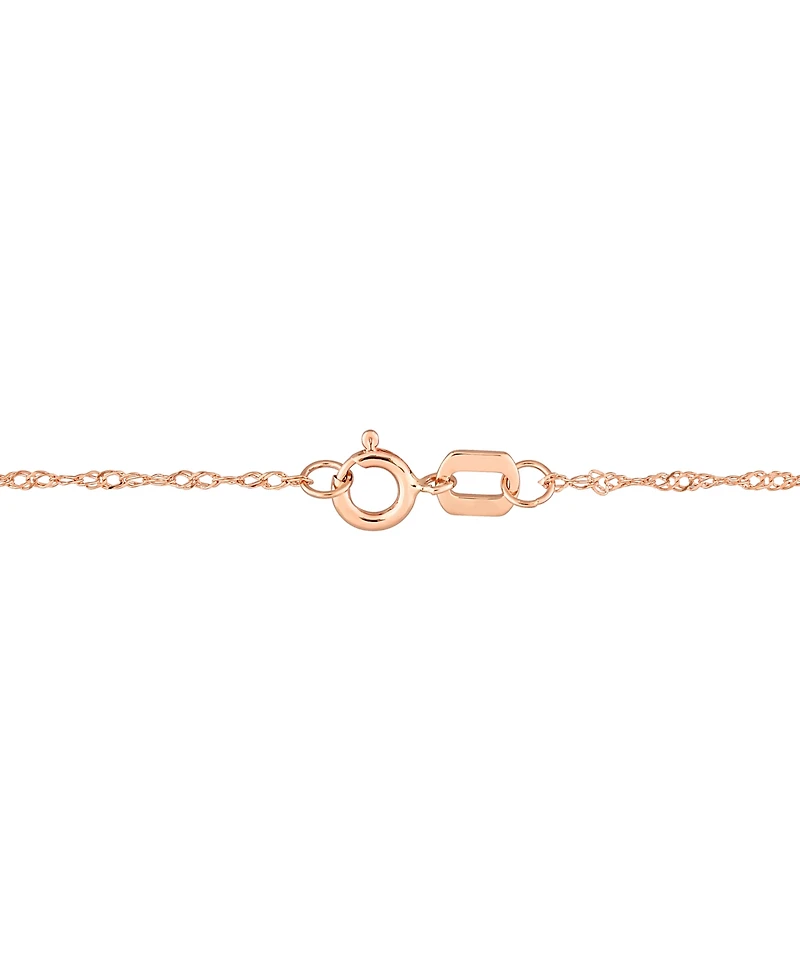 14K Rose Gold Garnet and Diamond Halo Necklace