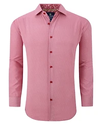 Men's Slim Fit Performance Long Sleeve Geometric Dress Shirt