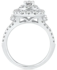 Diamond Halo Cluster Engagement Ring (1-3/8 ct. t.w.) in 14k White Gold
