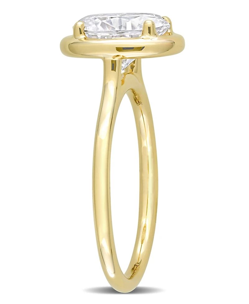 Moissanite 10K Gold Oval Solitaire Engagement Ring