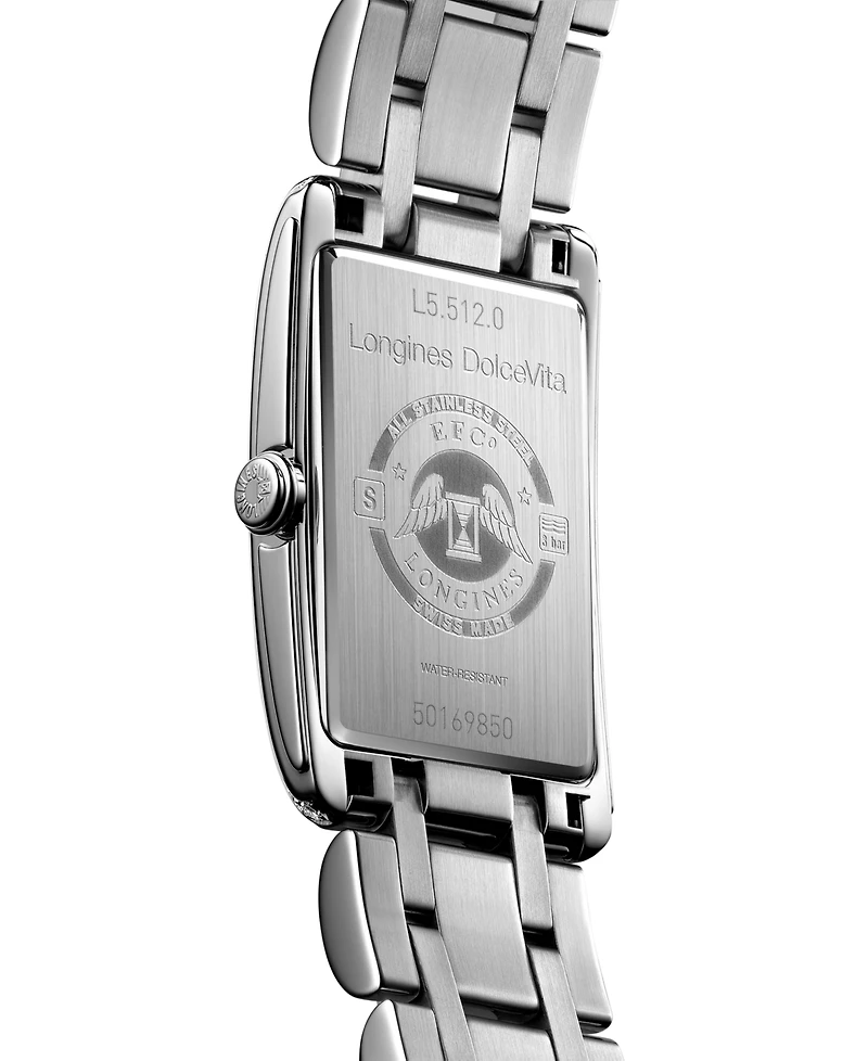 Longines Women's Swiss Automatic DolceVita Diamond (1/2 ct. t.w.) Stainless Steel Bracelet Watch 23x37mm