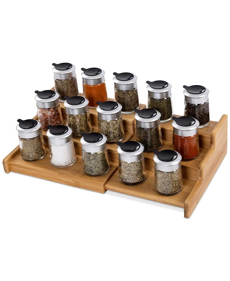 Seville Classics 3-Tier Expandable Bamboo Spice Rack