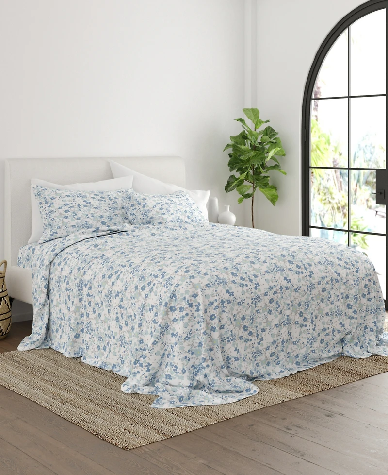 ienjoy Home Ultra Soft Violets Pattern 3-Pc. Sheet Set, Twin