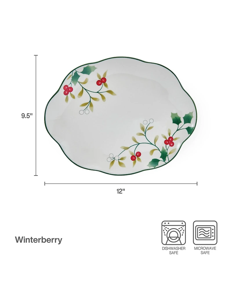 Winterberry Holiday Platters, Set of 2