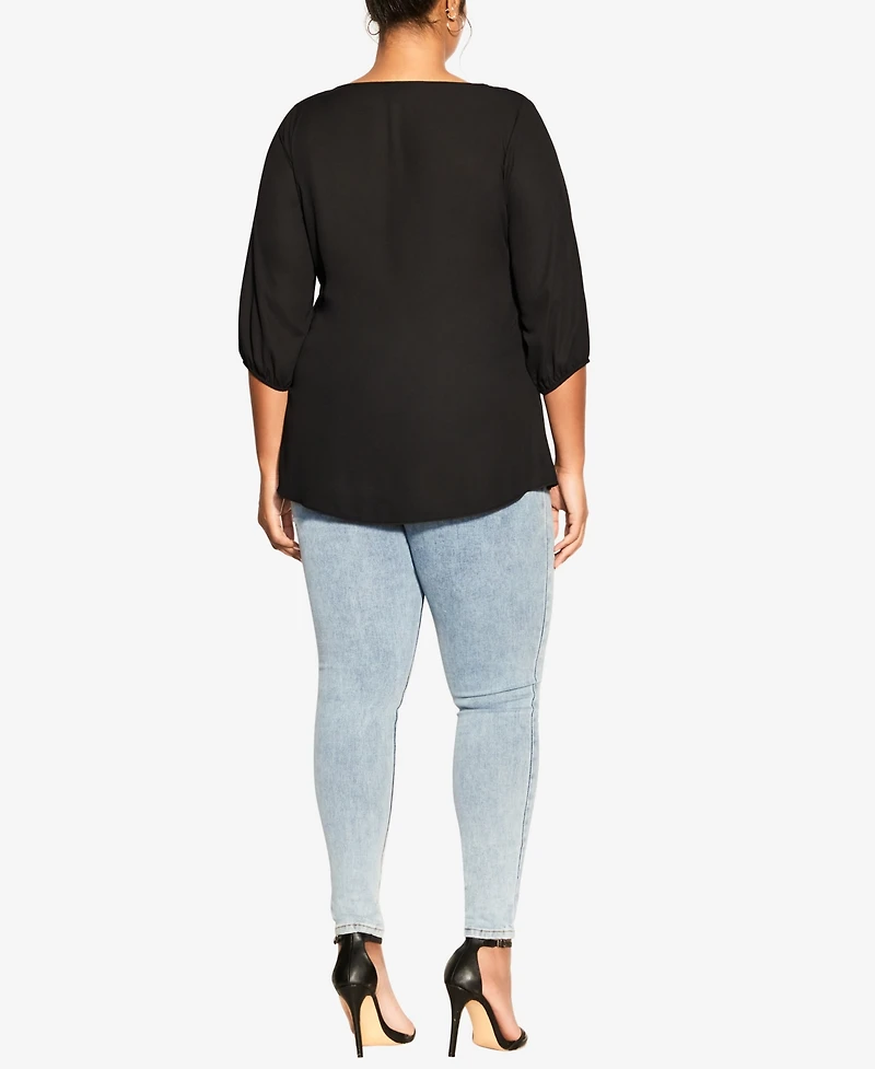 City Chic Plus Fling Elbow Sleeve Top