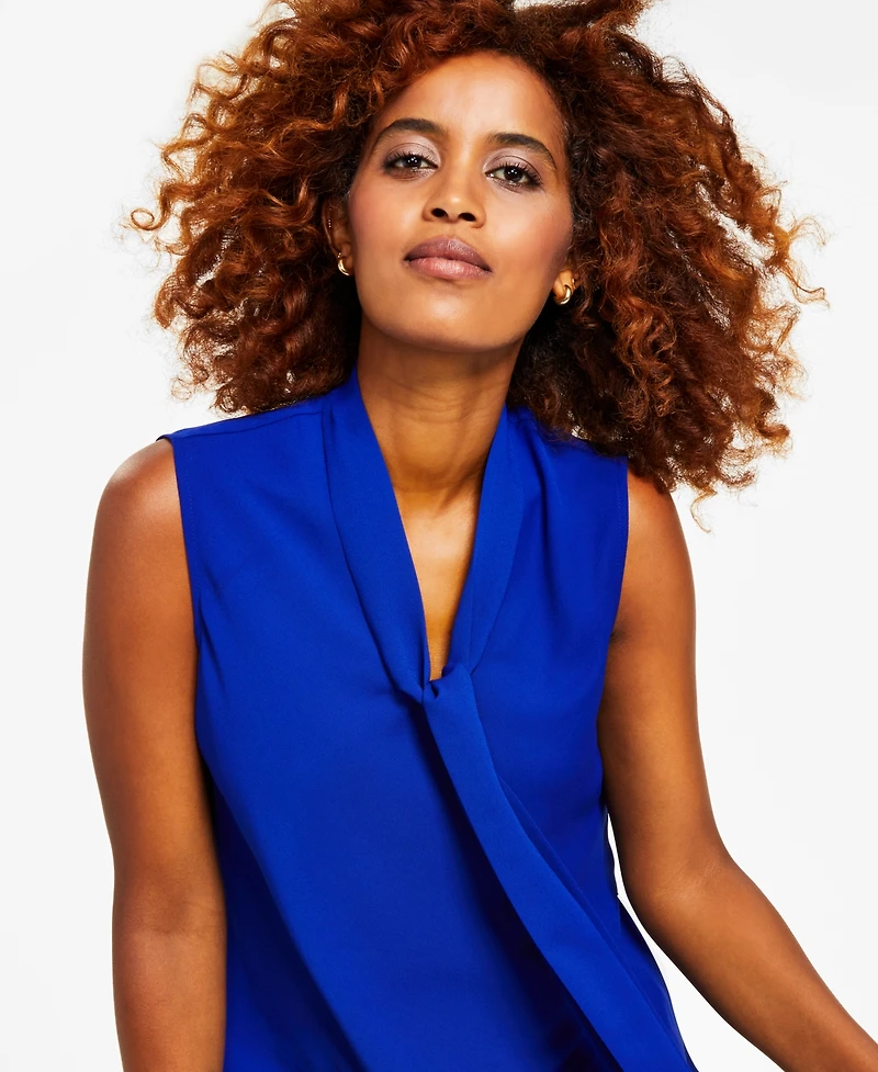 Kasper Women's Sleeveless Tie-Neck Top