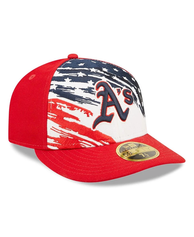 Men's New Era Red Oakland Athletics 2022 4th of July Low Profile 59FIFTY Fitted Hat
