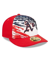 Men's New Era Red Oakland Athletics 2022 4th of July Low Profile 59FIFTY Fitted Hat